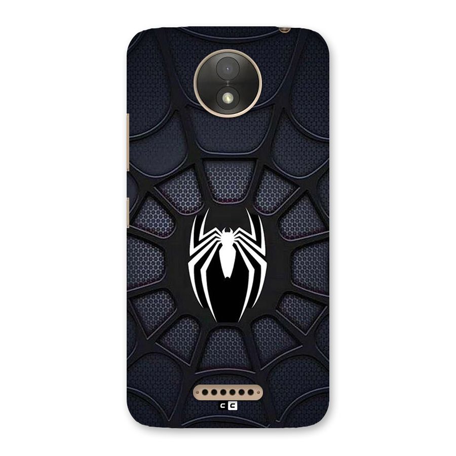 Black Web Back Case for Moto C Plus