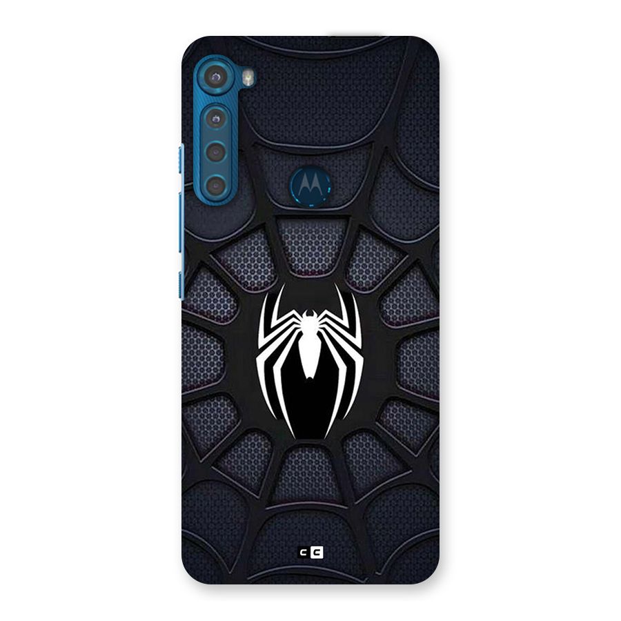 Black Web Back Case for Motorola One Fusion Plus