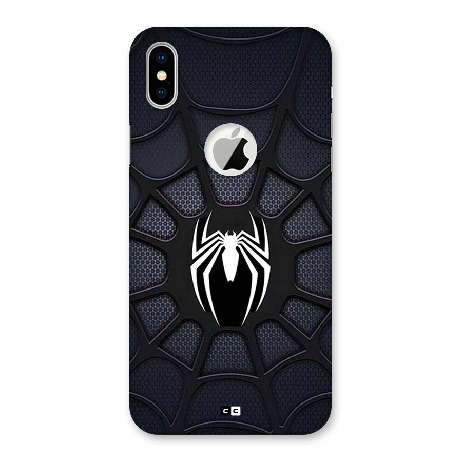 Black Web Back Case for iPhone XS Logo Cut