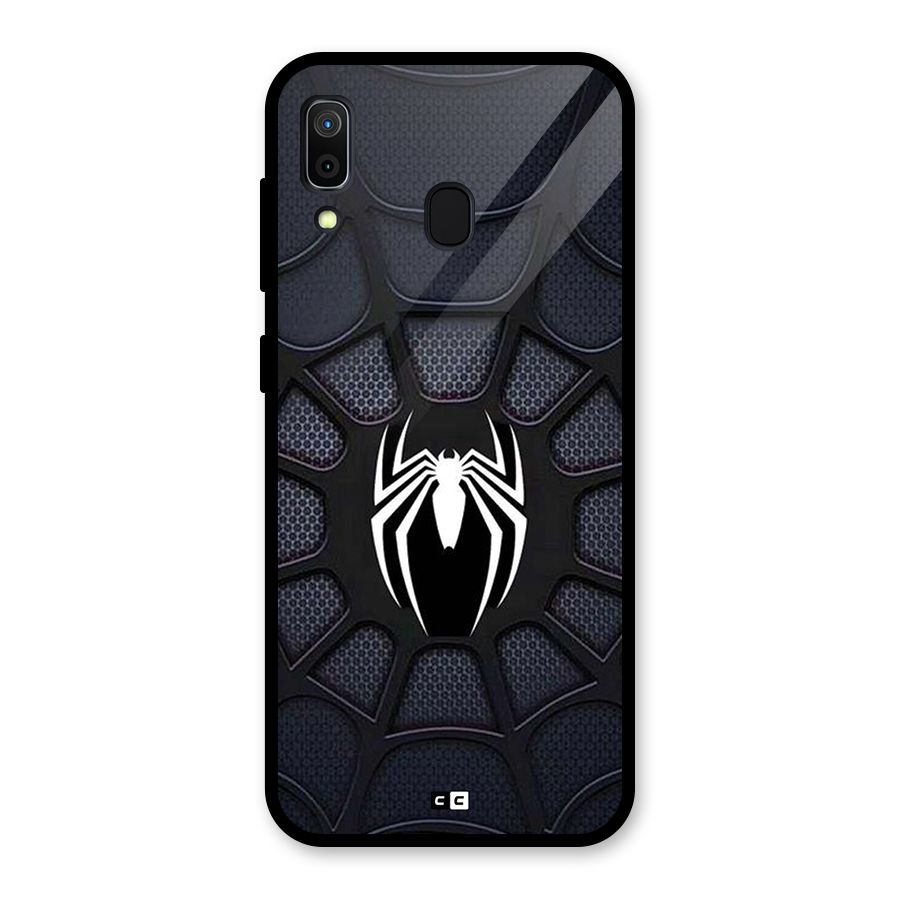 Black Web Glass Back Case for Galaxy A30