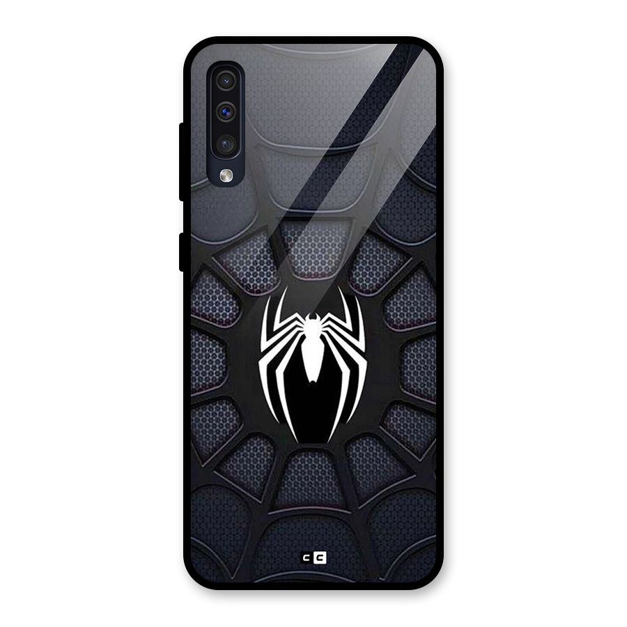 Black Web Glass Back Case for Galaxy A50s
