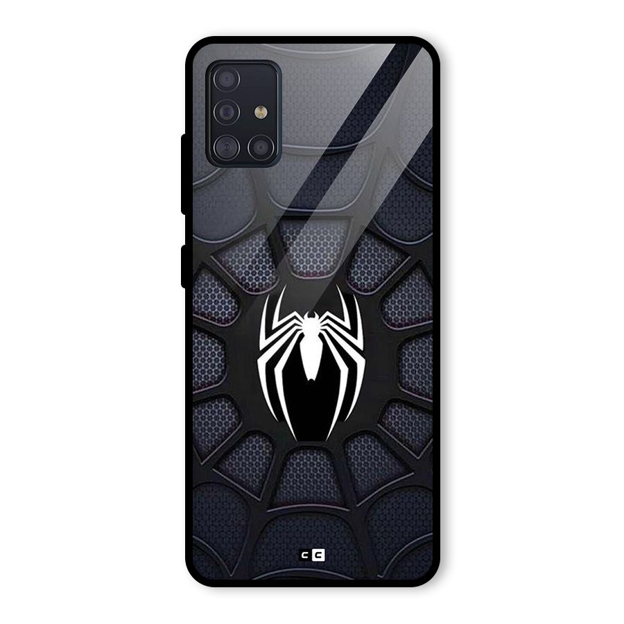 Black Web Glass Back Case for Galaxy A51