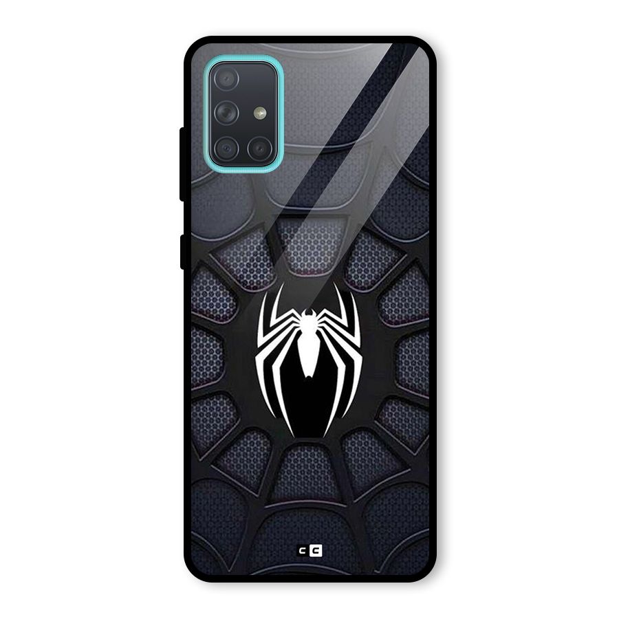 Black Web Glass Back Case for Galaxy A71