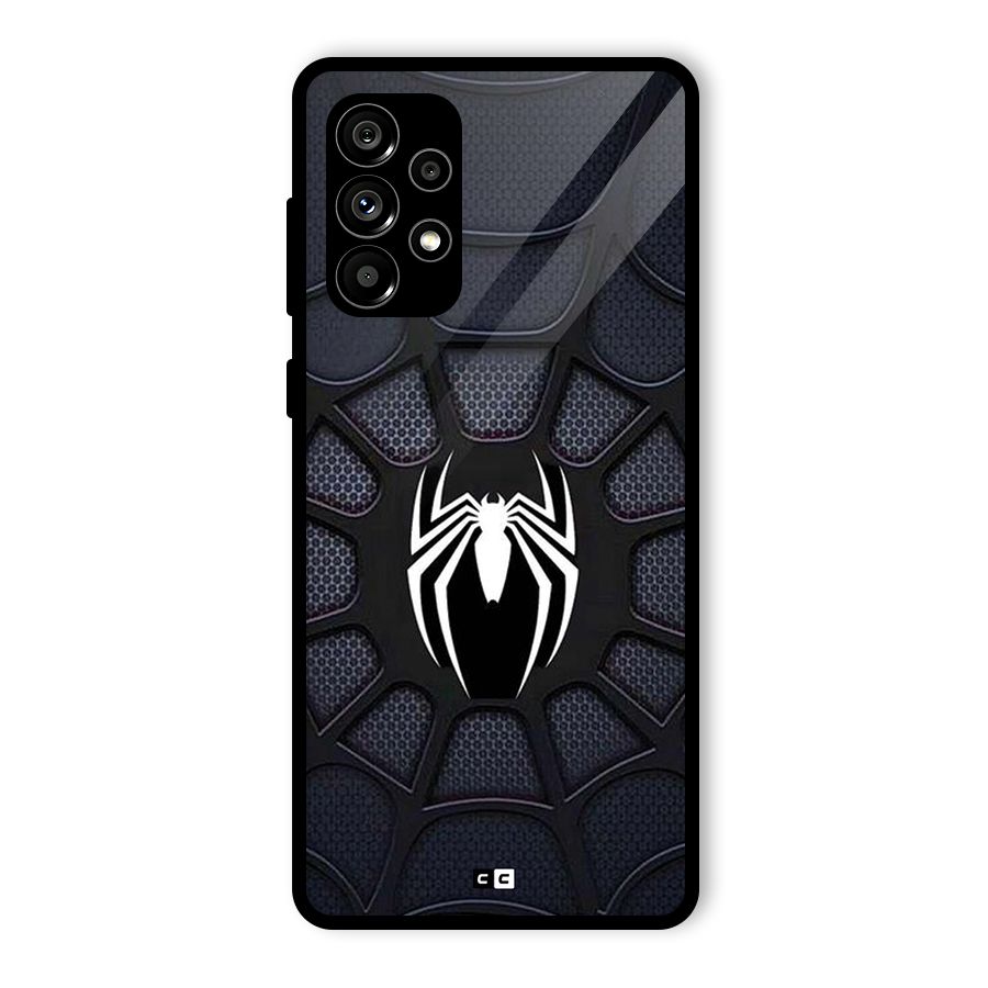 Black Web Glass Back Case for Galaxy A73 5G