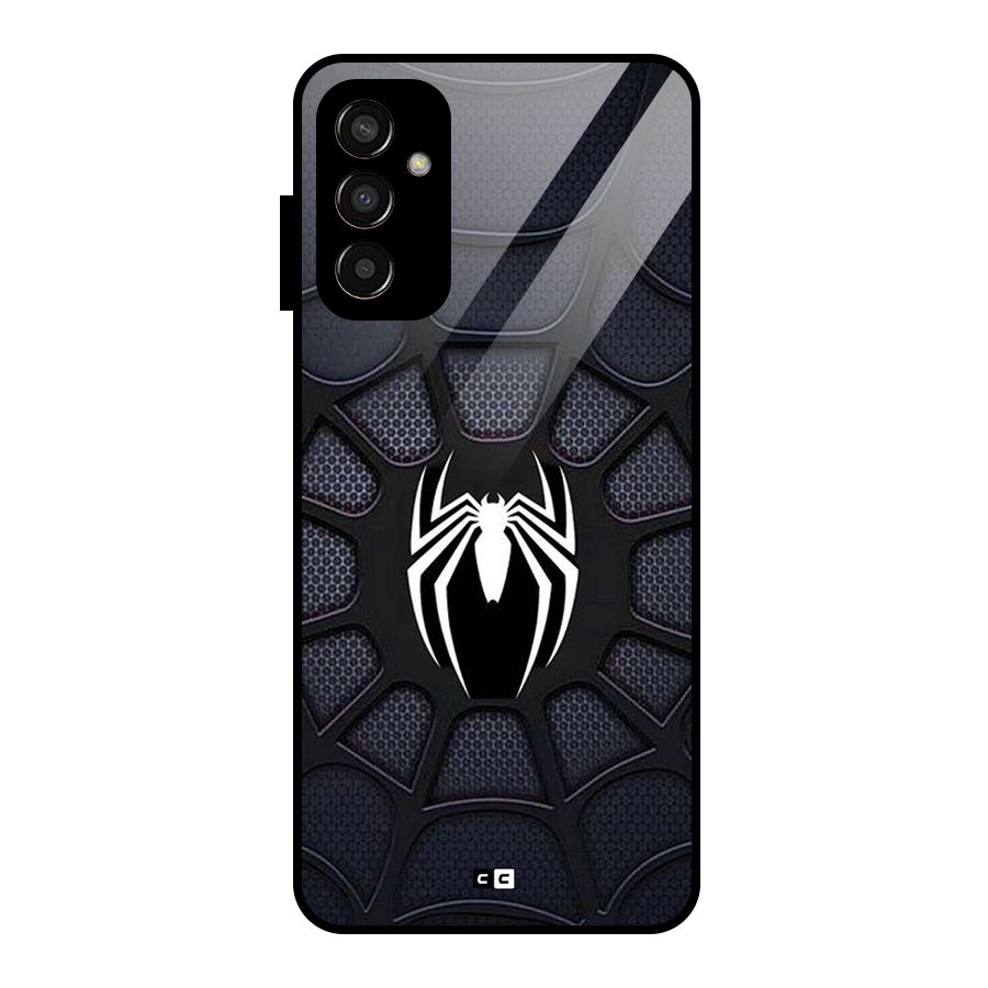 Black Web Glass Back Case for Galaxy F13