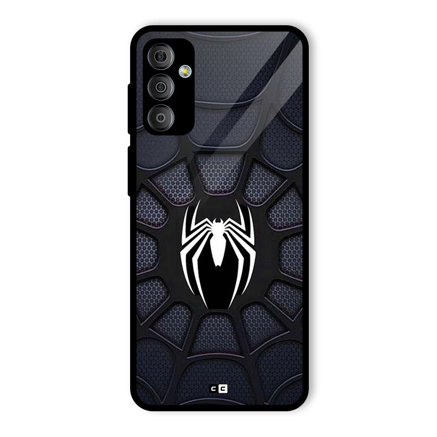 Black Web Glass Back Case for Galaxy F23