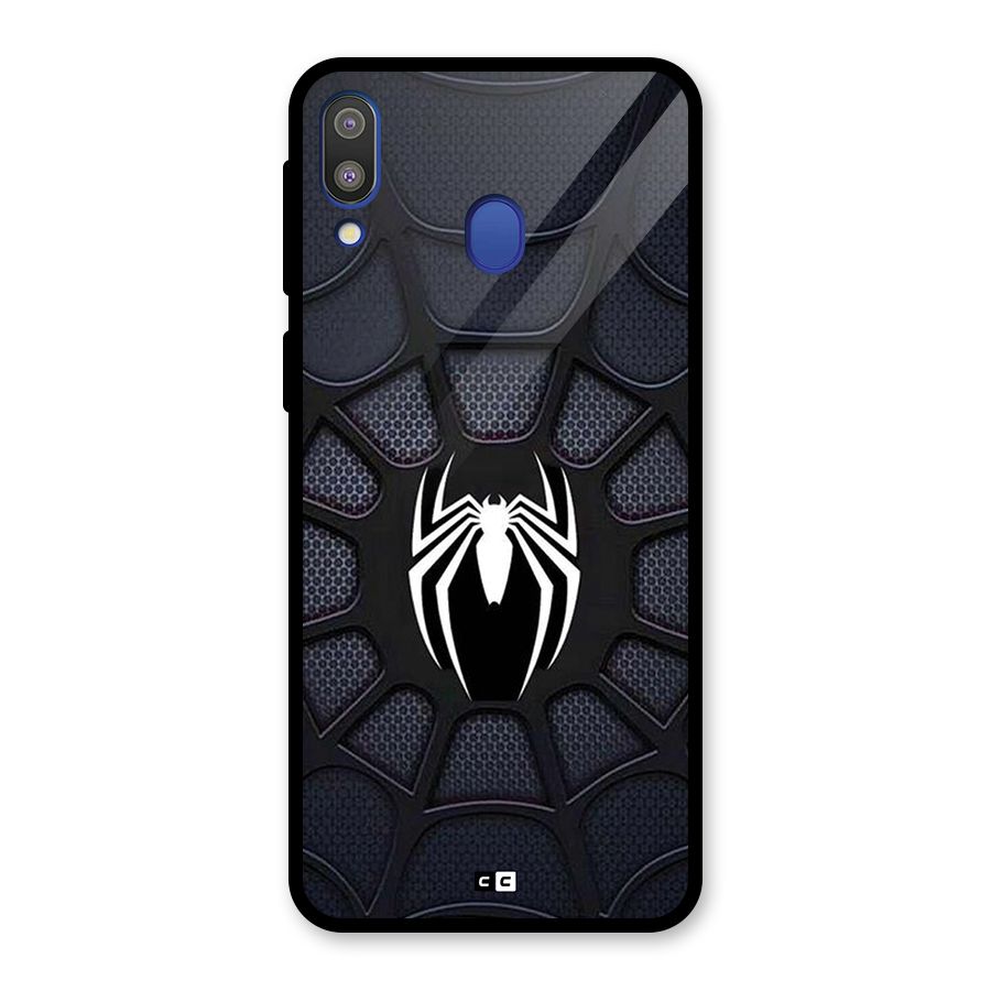 Black Web Glass Back Case for Galaxy M20