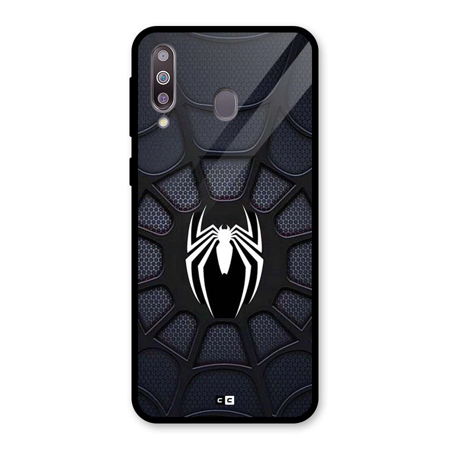 Black Web Glass Back Case for Galaxy M30