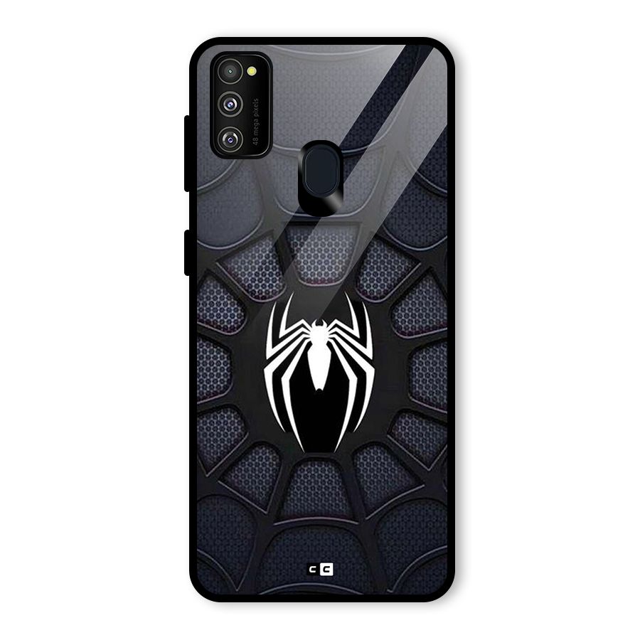 Black Web Glass Back Case for Galaxy M30s