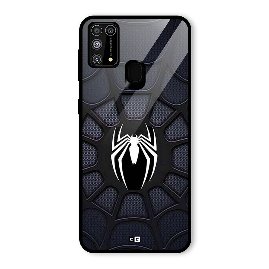 Black Web Glass Back Case for Galaxy M31