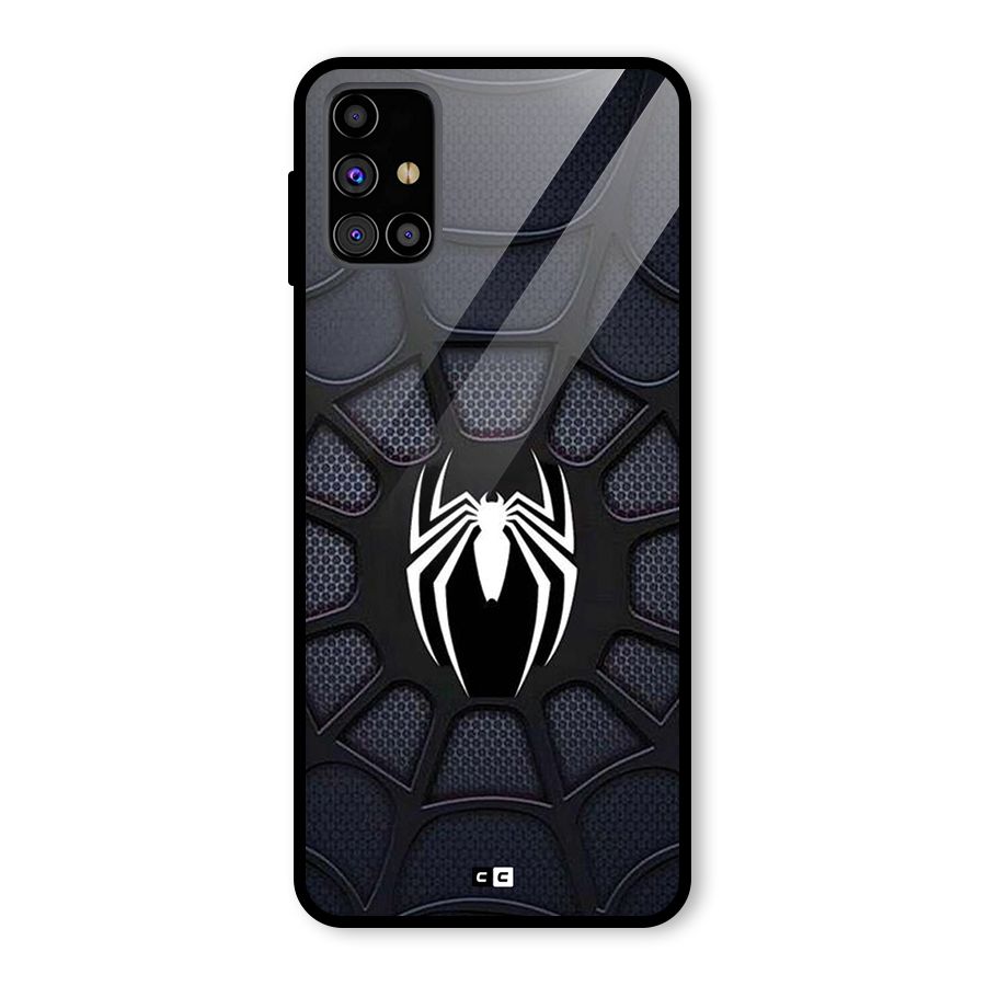 Black Web Glass Back Case for Galaxy M31s