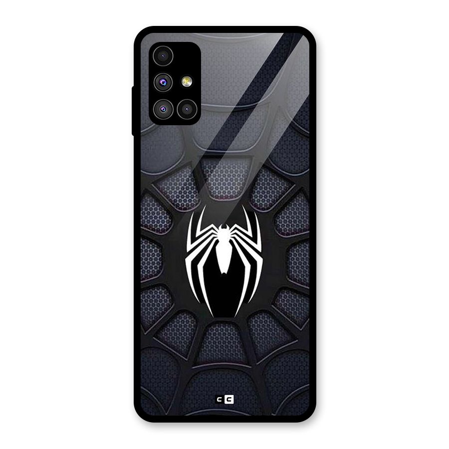 Black Web Glass Back Case for Galaxy M51