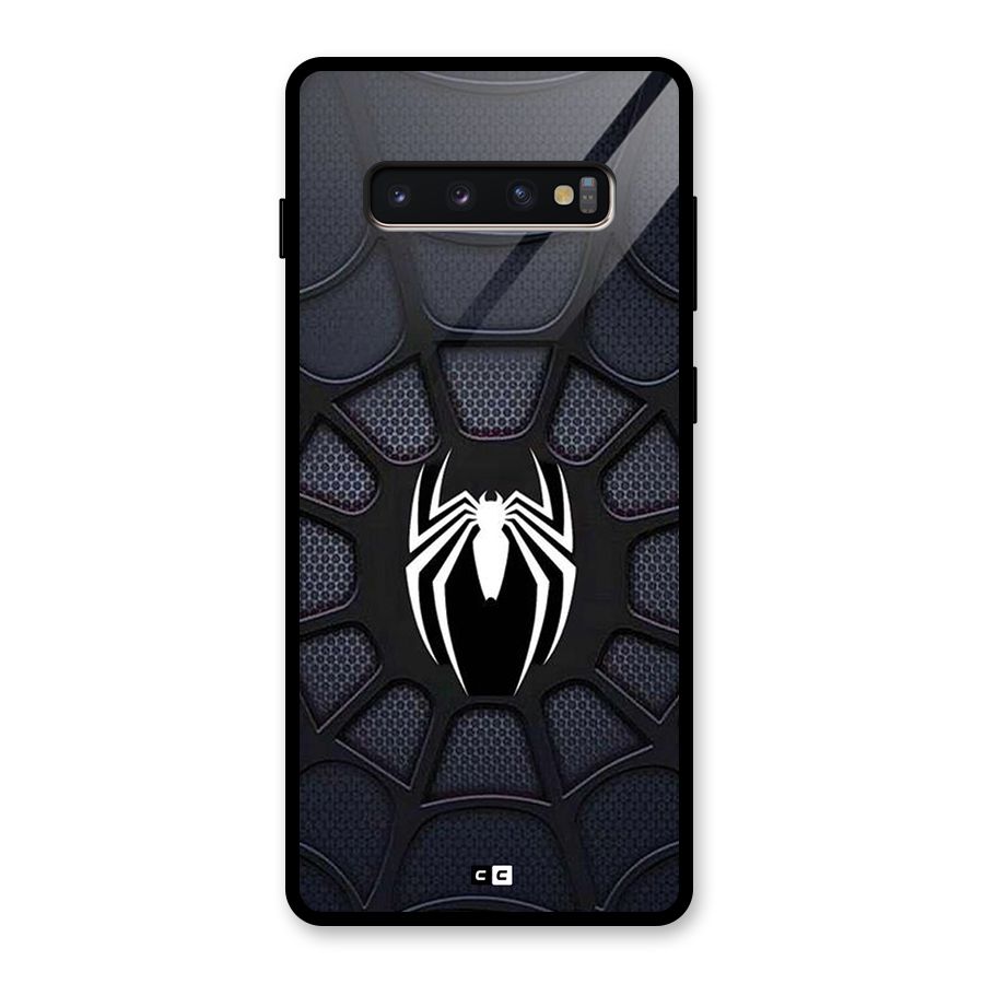 Black Web Glass Back Case for Galaxy S10 Plus