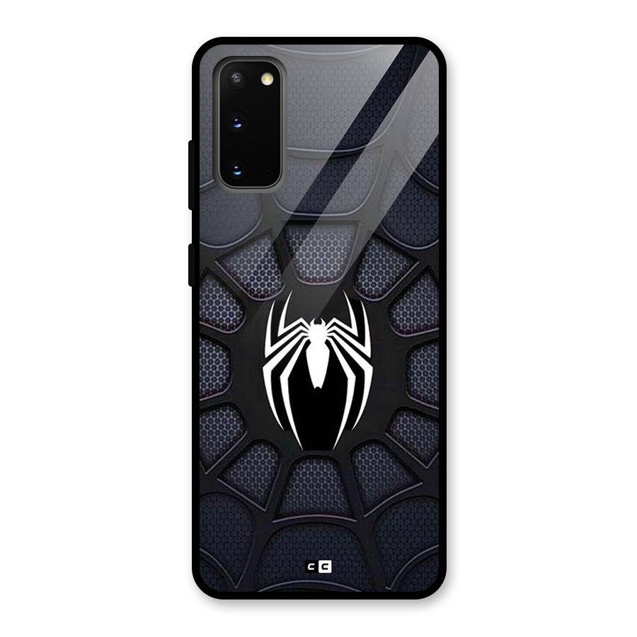 Black Web Glass Back Case for Galaxy S20
