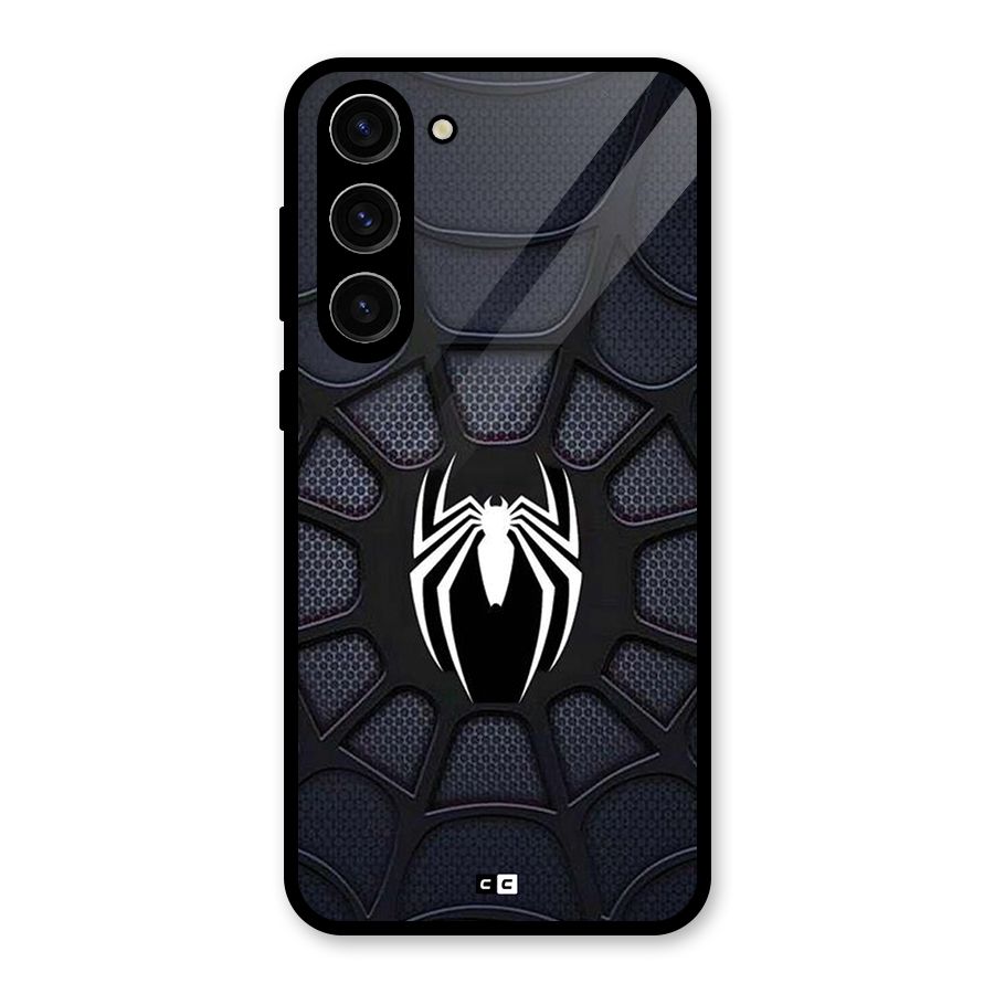 Black Web Glass Back Case for Galaxy S23 Plus