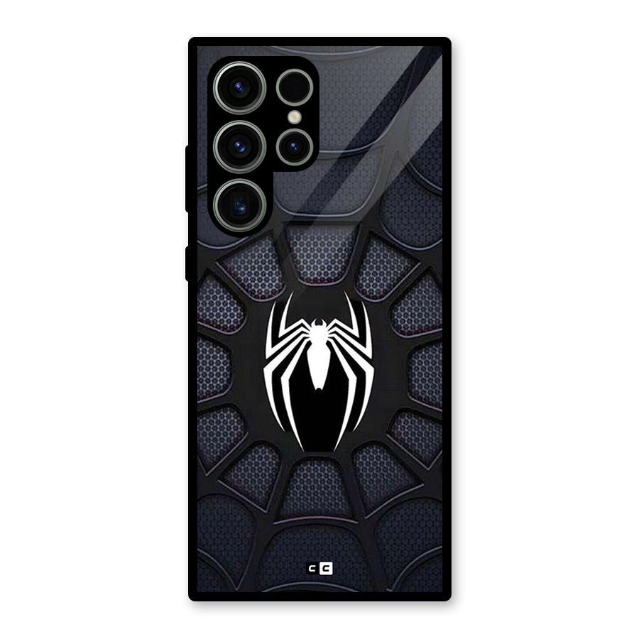 Black Web Glass Back Case for Galaxy S23 Ultra