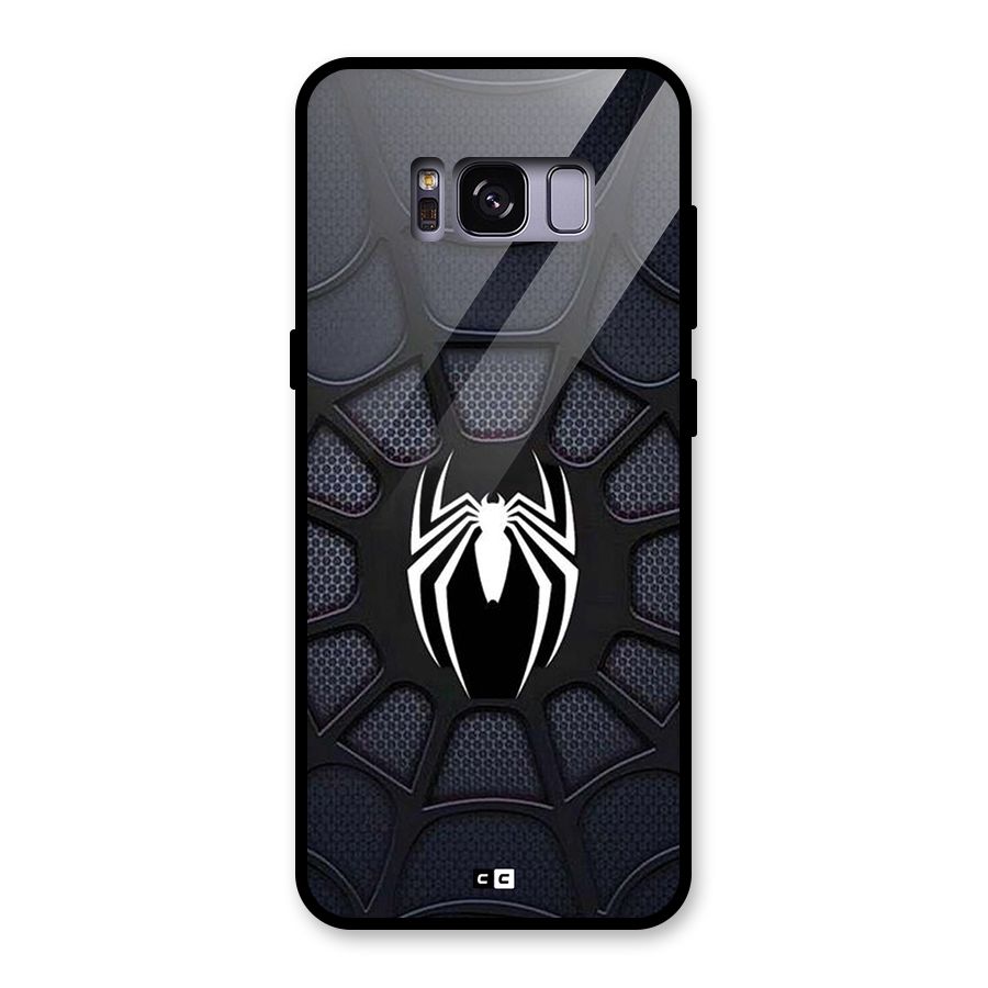 Black Web Glass Back Case for Galaxy S8