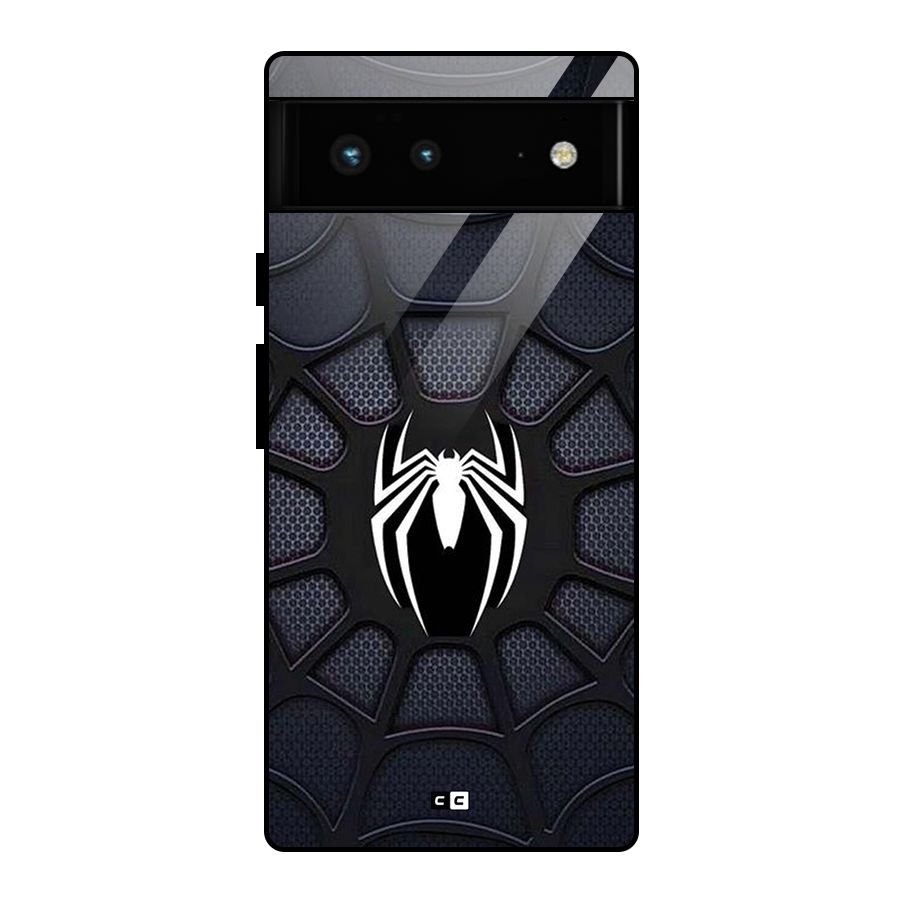 Black Web Glass Back Case for Google Pixel 6