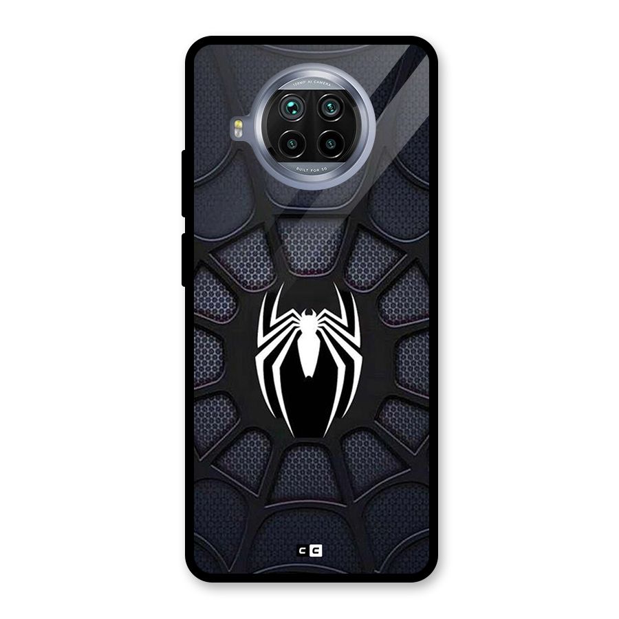 Black Web Glass Back Case for Mi 10i