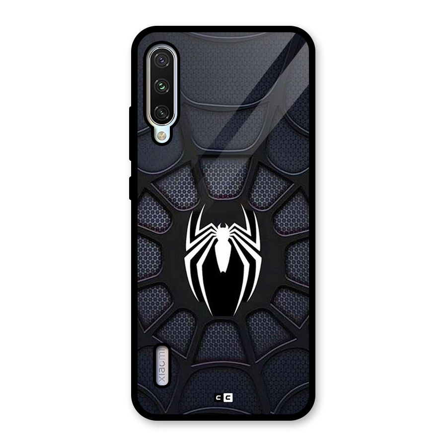 Black Web Glass Back Case for Mi A3