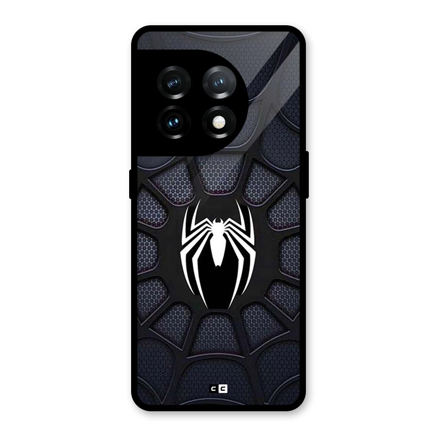 Black Web Glass Back Case for OnePlus 11