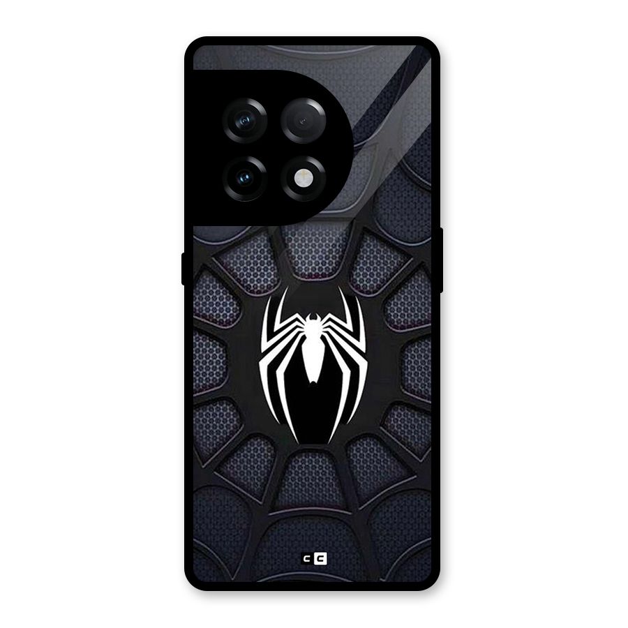 Black Web Glass Back Case for OnePlus 11R