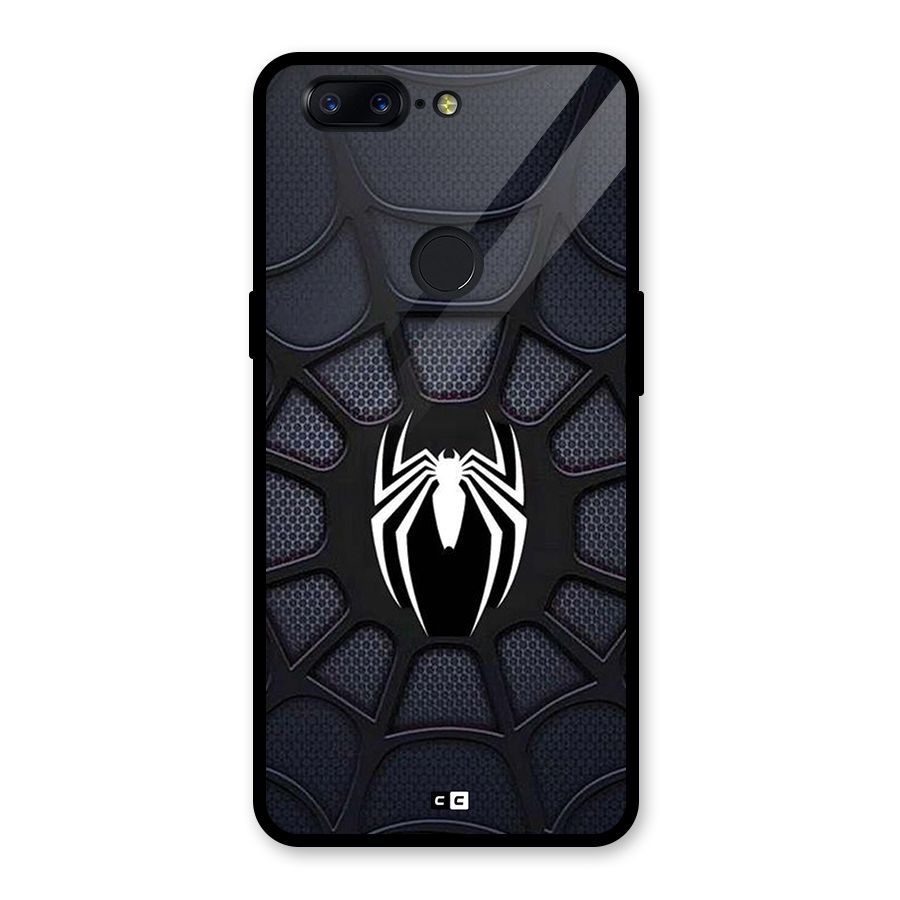 Black Web Glass Back Case for OnePlus 5T