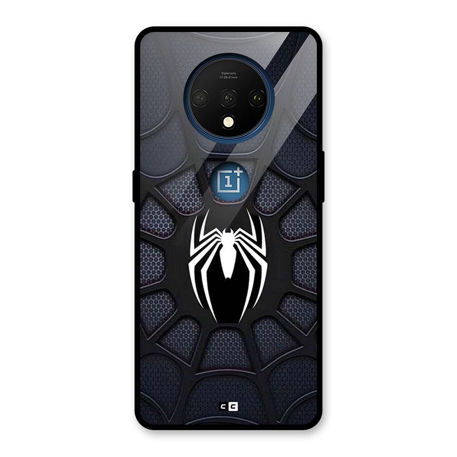 Black Web Glass Back Case for OnePlus 7T
