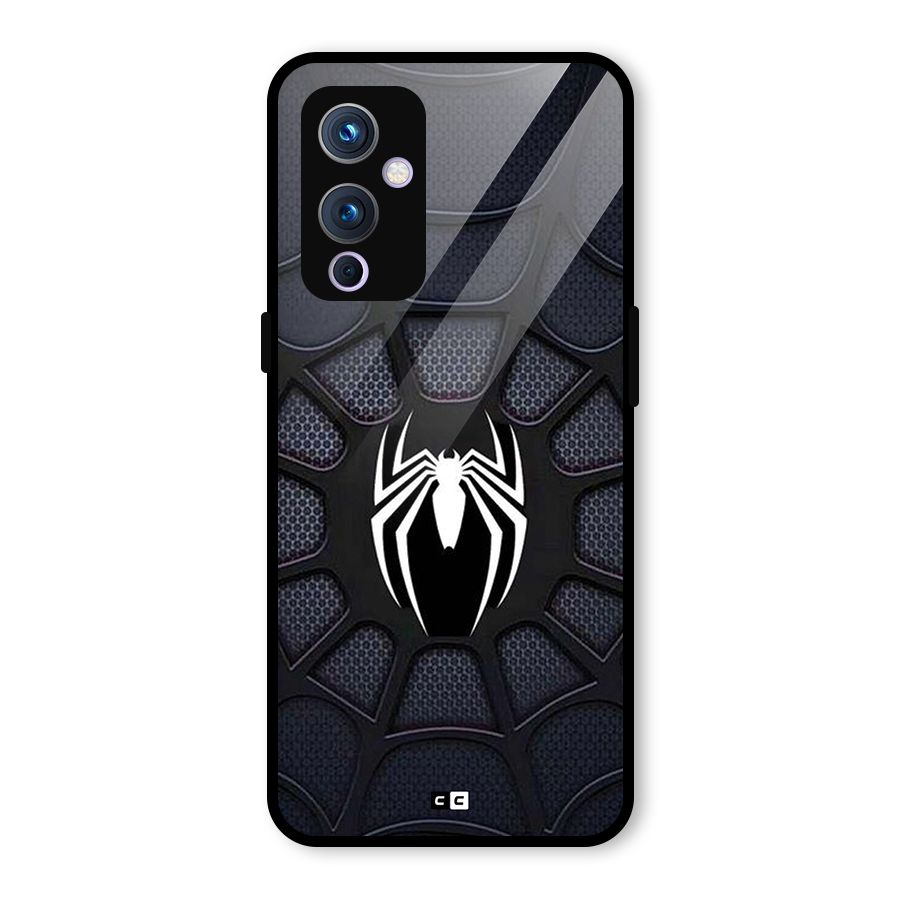 Black Web Glass Back Case for OnePlus 9