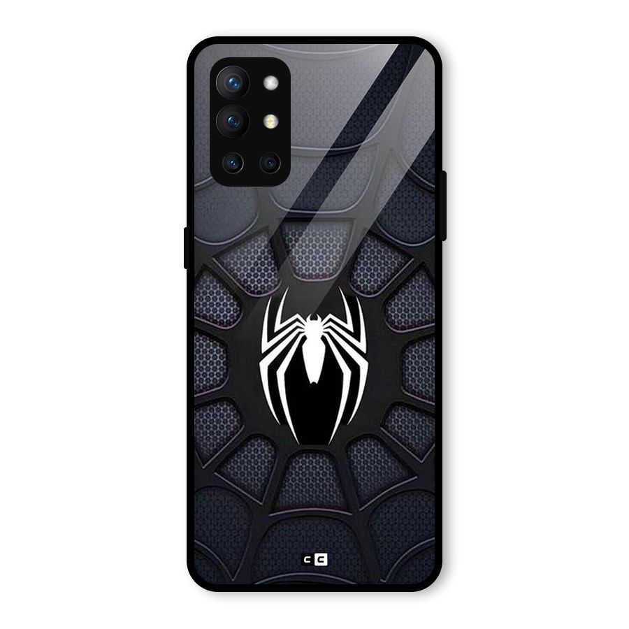 Black Web Glass Back Case for OnePlus 9R