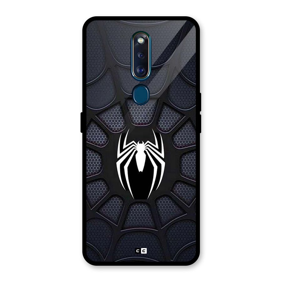 Black Web Glass Back Case for Oppo F11 Pro
