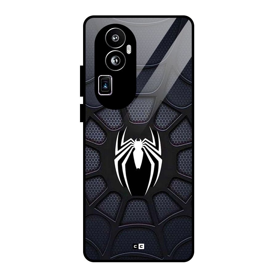Black Web Glass Back Case for Oppo Reno10 Pro Plus