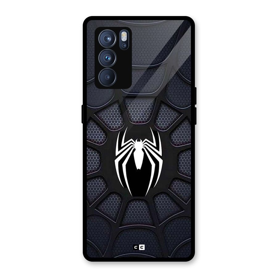 Black Web Glass Back Case for Oppo Reno6 Pro 5G