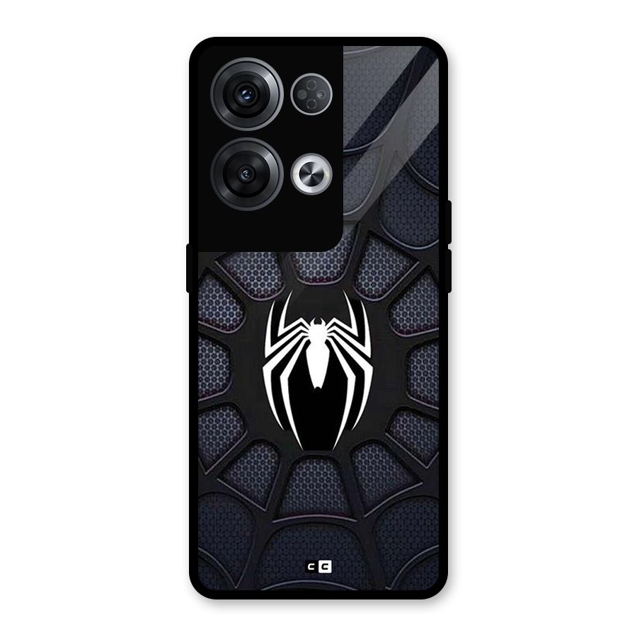 Black Web Glass Back Case for Oppo Reno8 Pro 5G