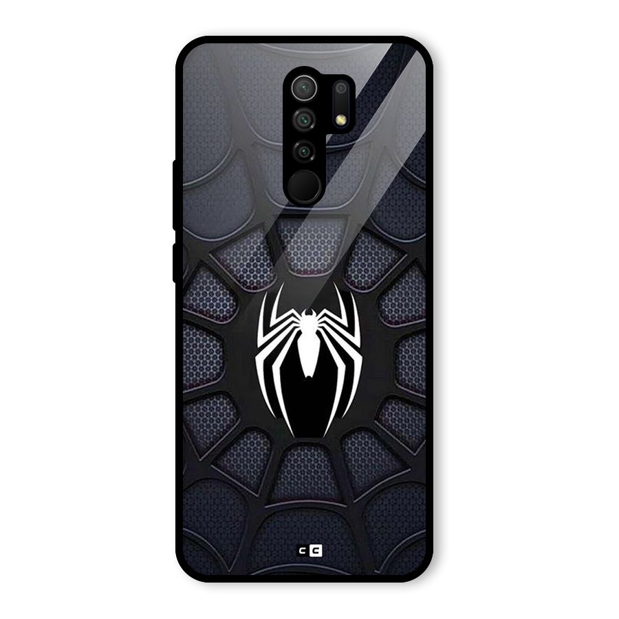Black Web Glass Back Case for Poco M2