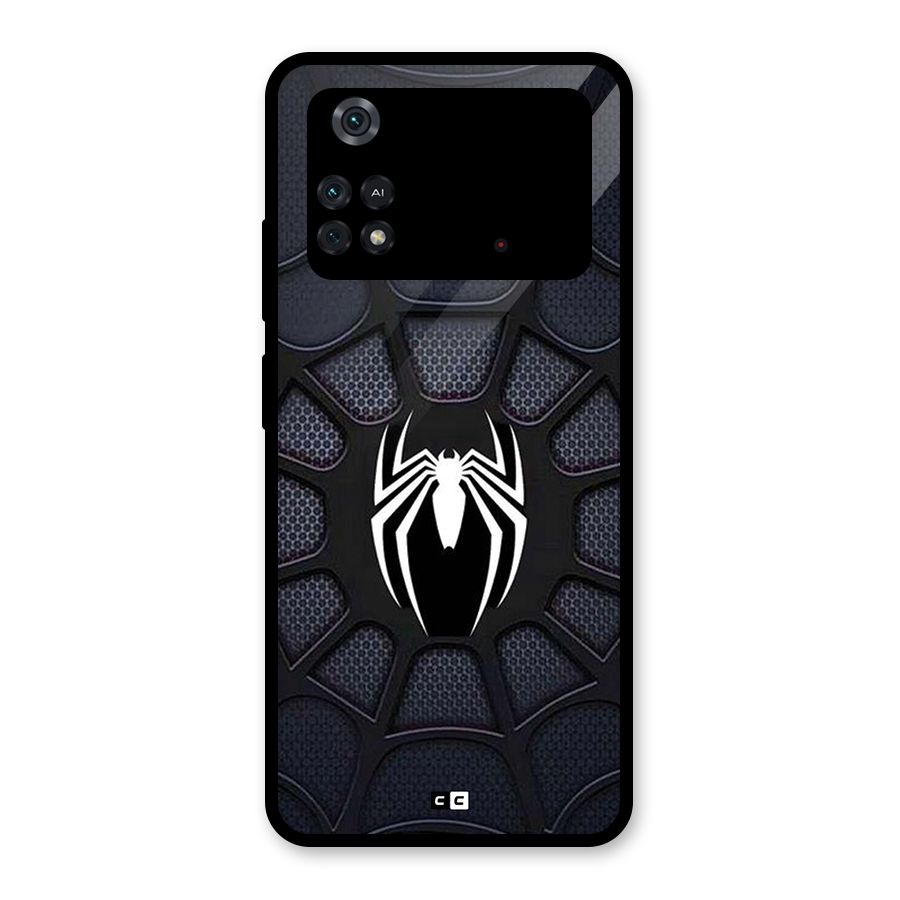 Black Web Glass Back Case for Poco M4 Pro 4G