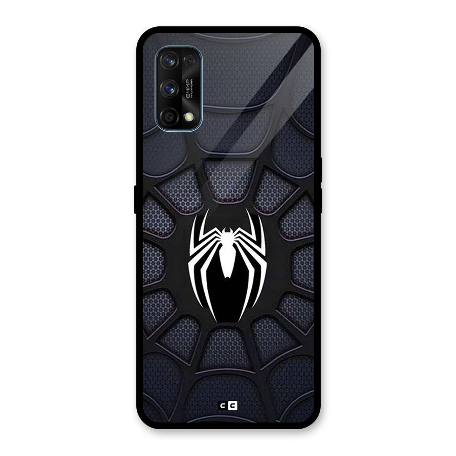 Black Web Glass Back Case for Realme 7 Pro