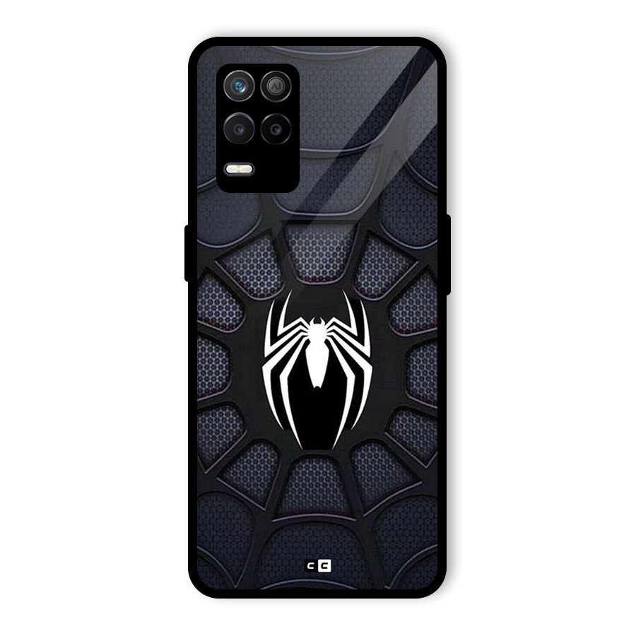 Black Web Glass Back Case for Realme 9 5G