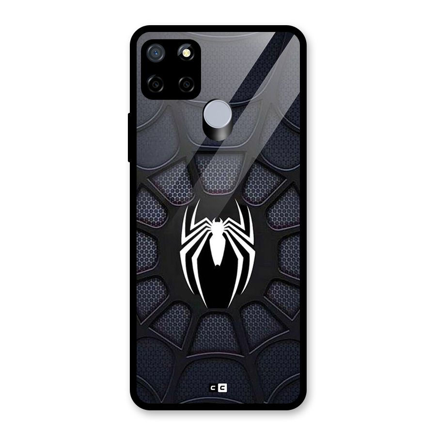 Black Web Glass Back Case for Realme Narzo 20