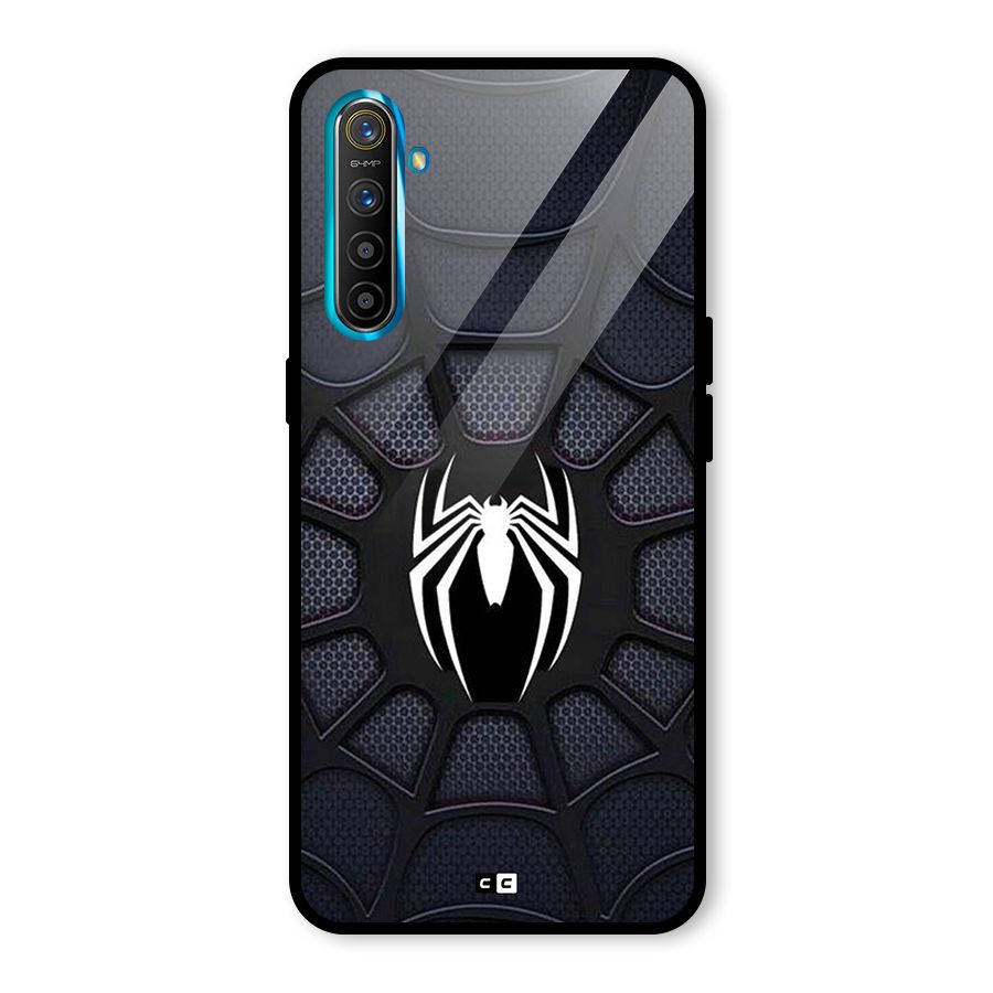 Black Web Glass Back Case for Realme XT