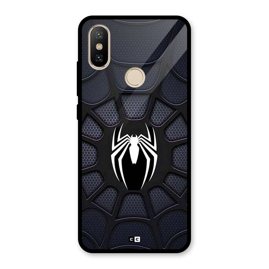 Black Web Glass Back Case for Redmi A2