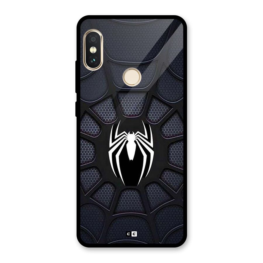 Black Web Glass Back Case for Redmi Note 5 Pro