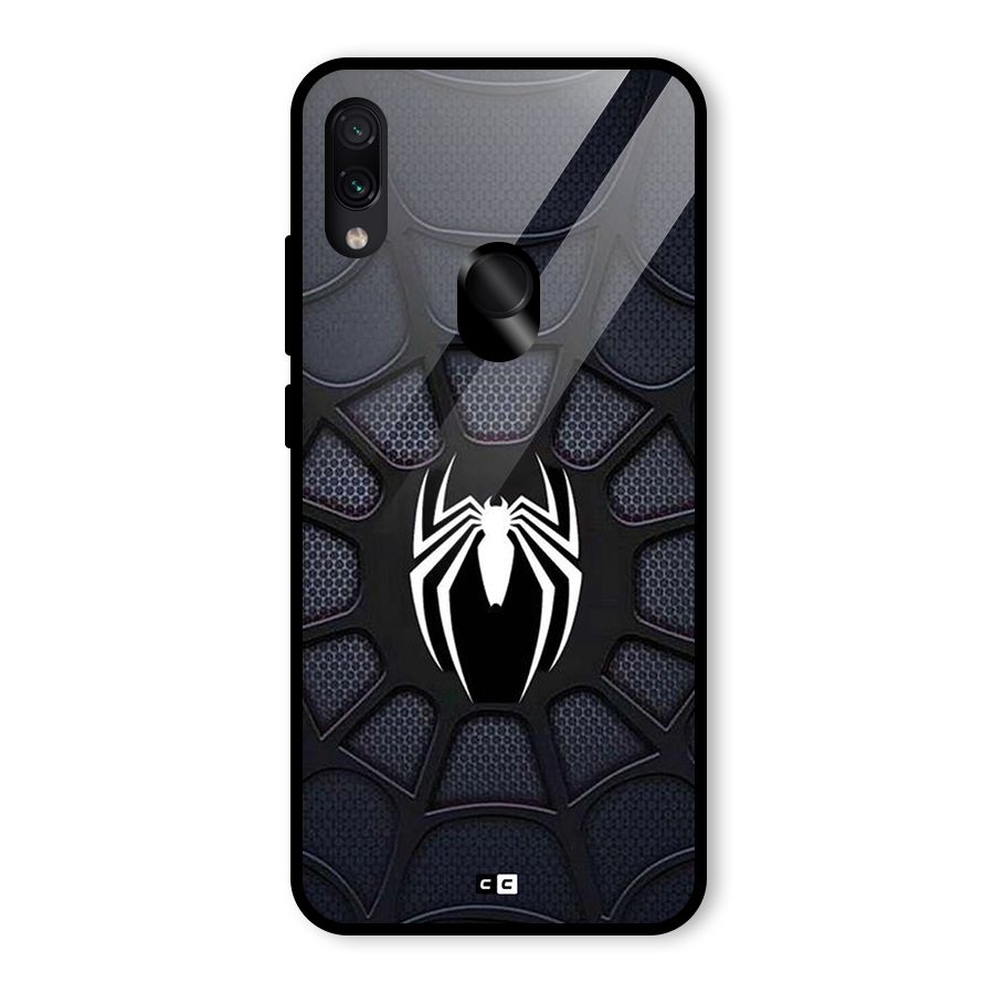 Black Web Glass Back Case for Redmi Note 7 Pro