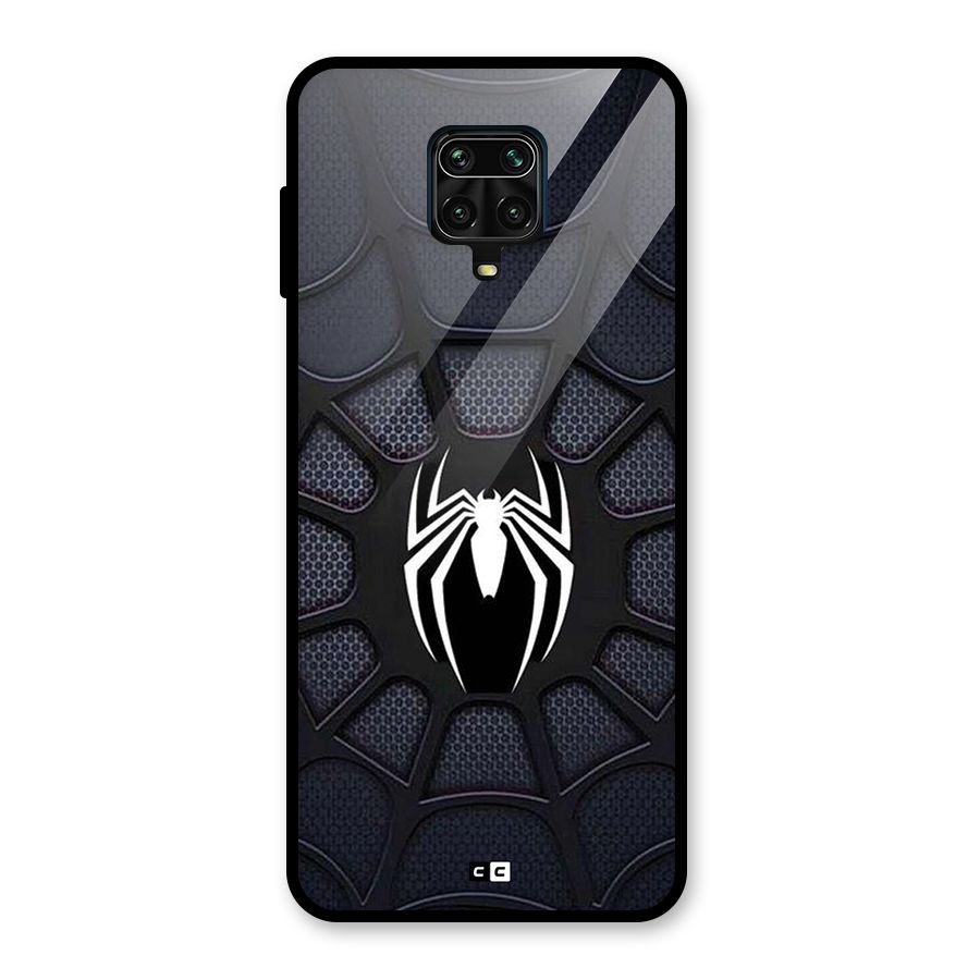 Black Web Glass Back Case for Redmi Note 9 Pro