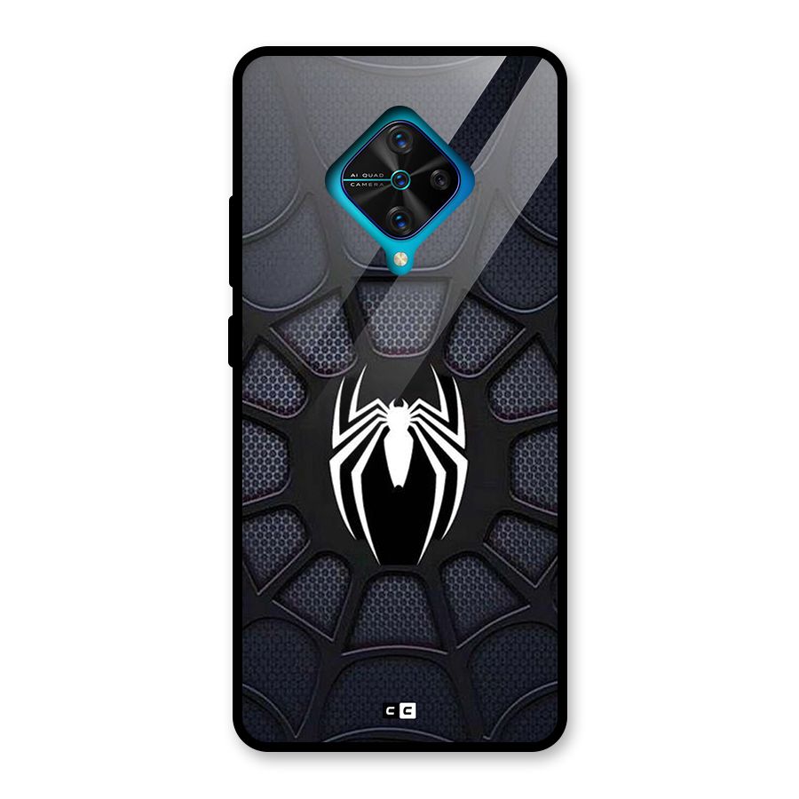 Black Web Glass Back Case for Vivo S1 Pro