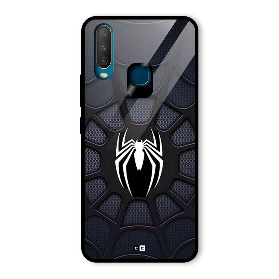 Black Web Glass Back Case for Vivo U10