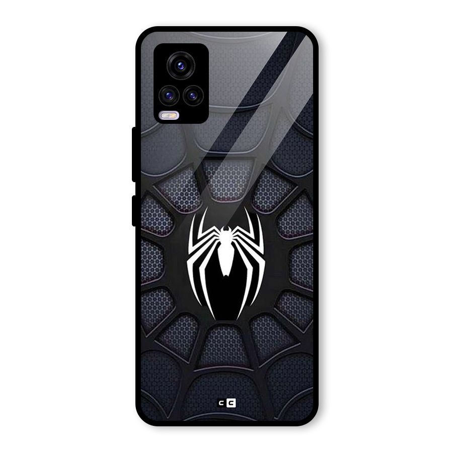 Black Web Glass Back Case for Vivo V20
