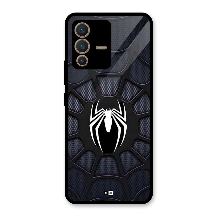 Black Web Glass Back Case for Vivo V23 5G