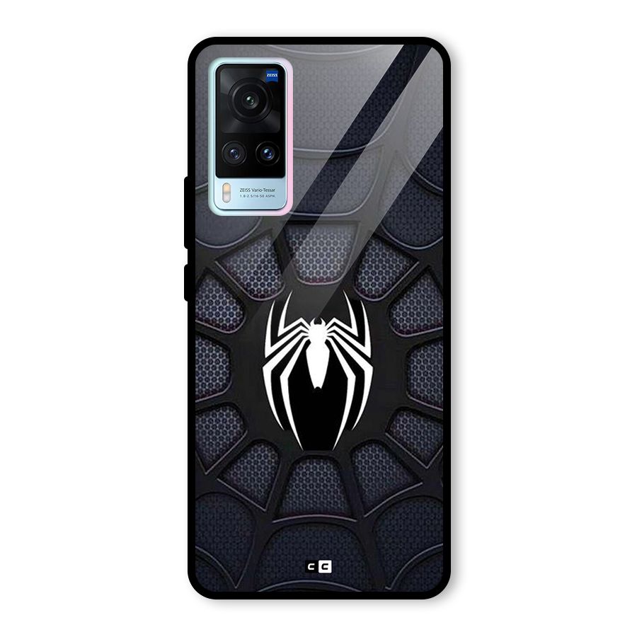 Black Web Glass Back Case for Vivo X60