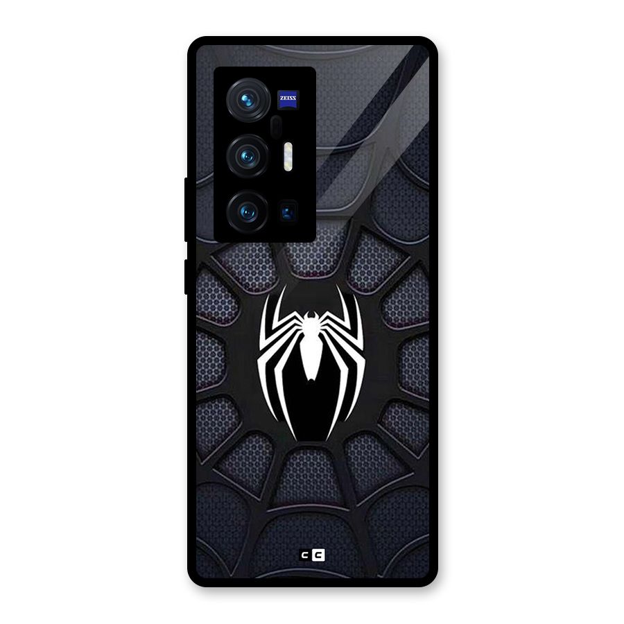 Black Web Glass Back Case for Vivo X70 Pro Plus